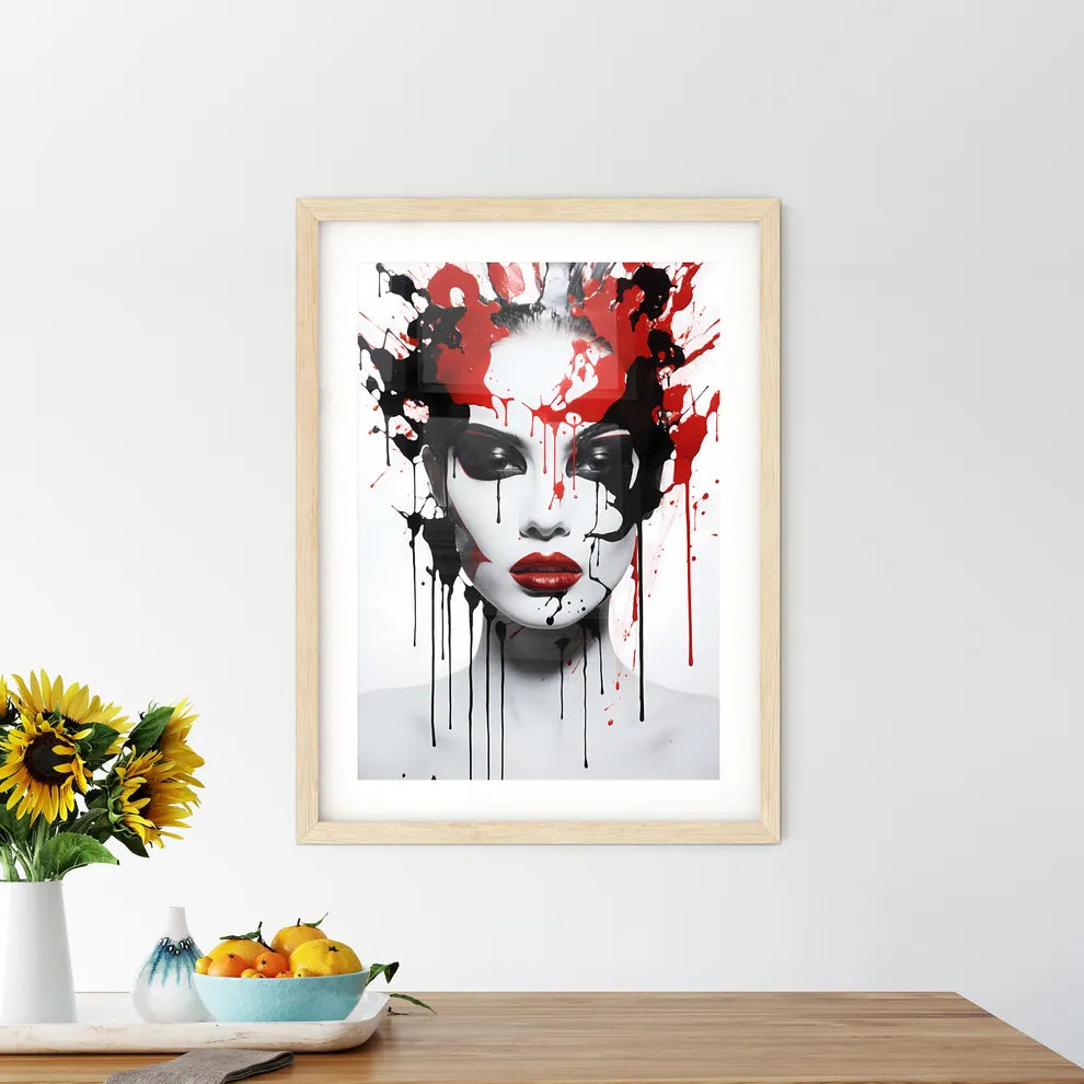 The Couple - A Woman With Black And Red Pain - Kitchen Hangings