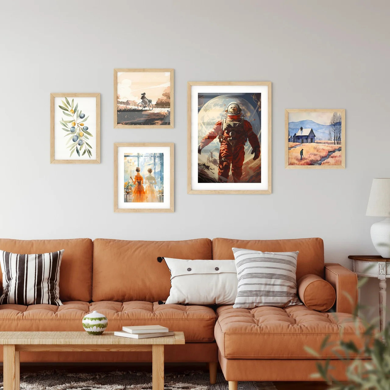 The Explorer - A Man In A Space Sui Framed Print