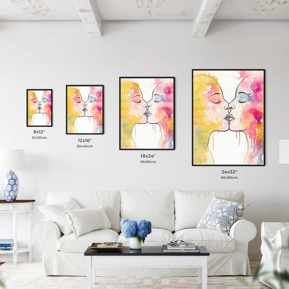 The Kiss 2 - A Couple Of Women Kissin Wall Art