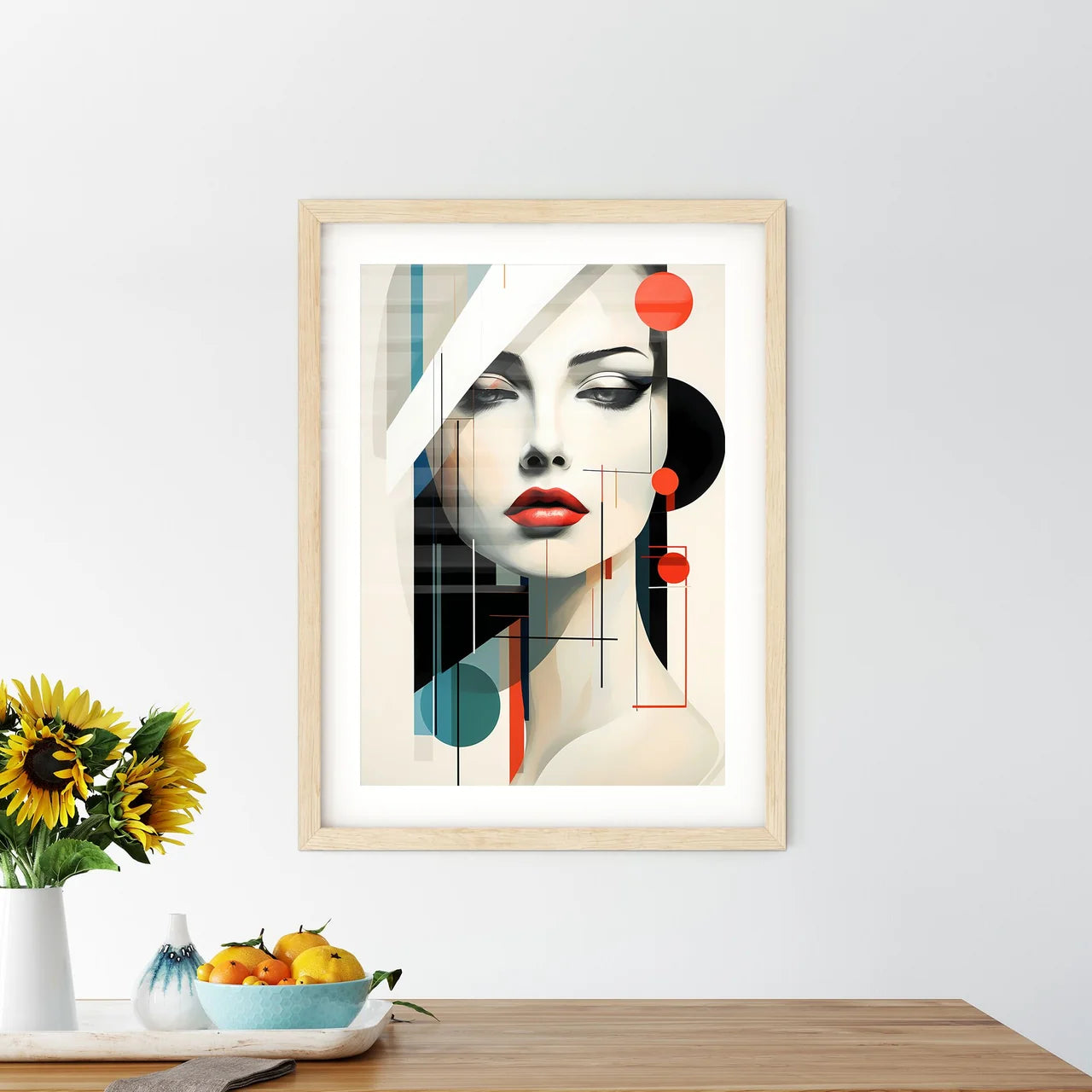 The Modern - A Woman's Face With Red Lips An - Kitchen Hangings