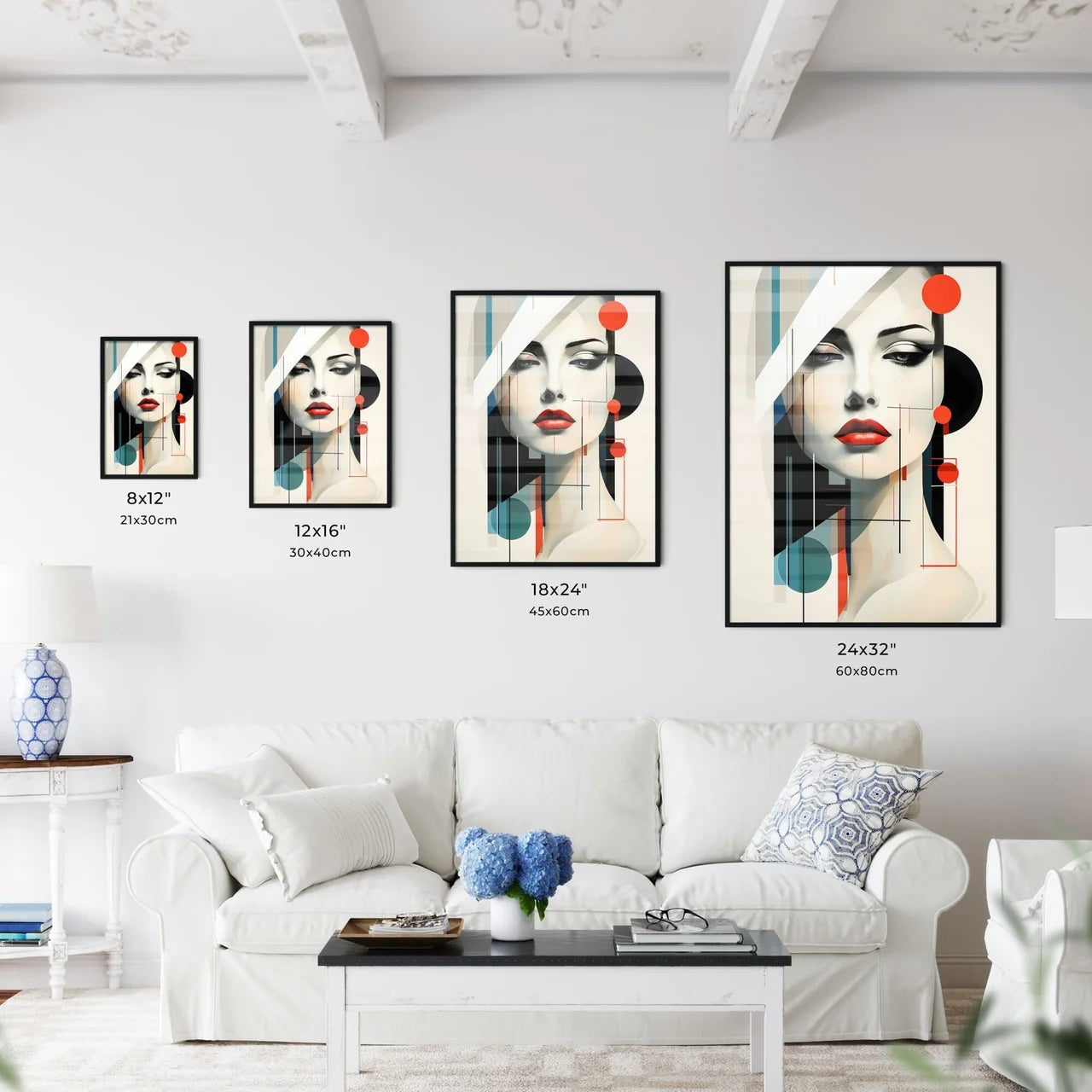The Modern - A Woman's Face With Red Lips An Wall Art