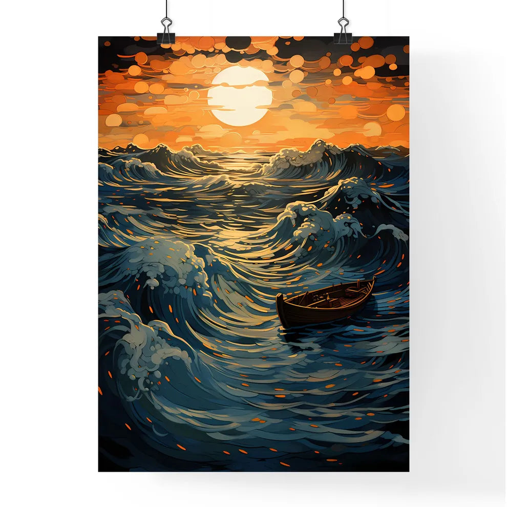 The Ocean - A Boat In The Ocea Poster