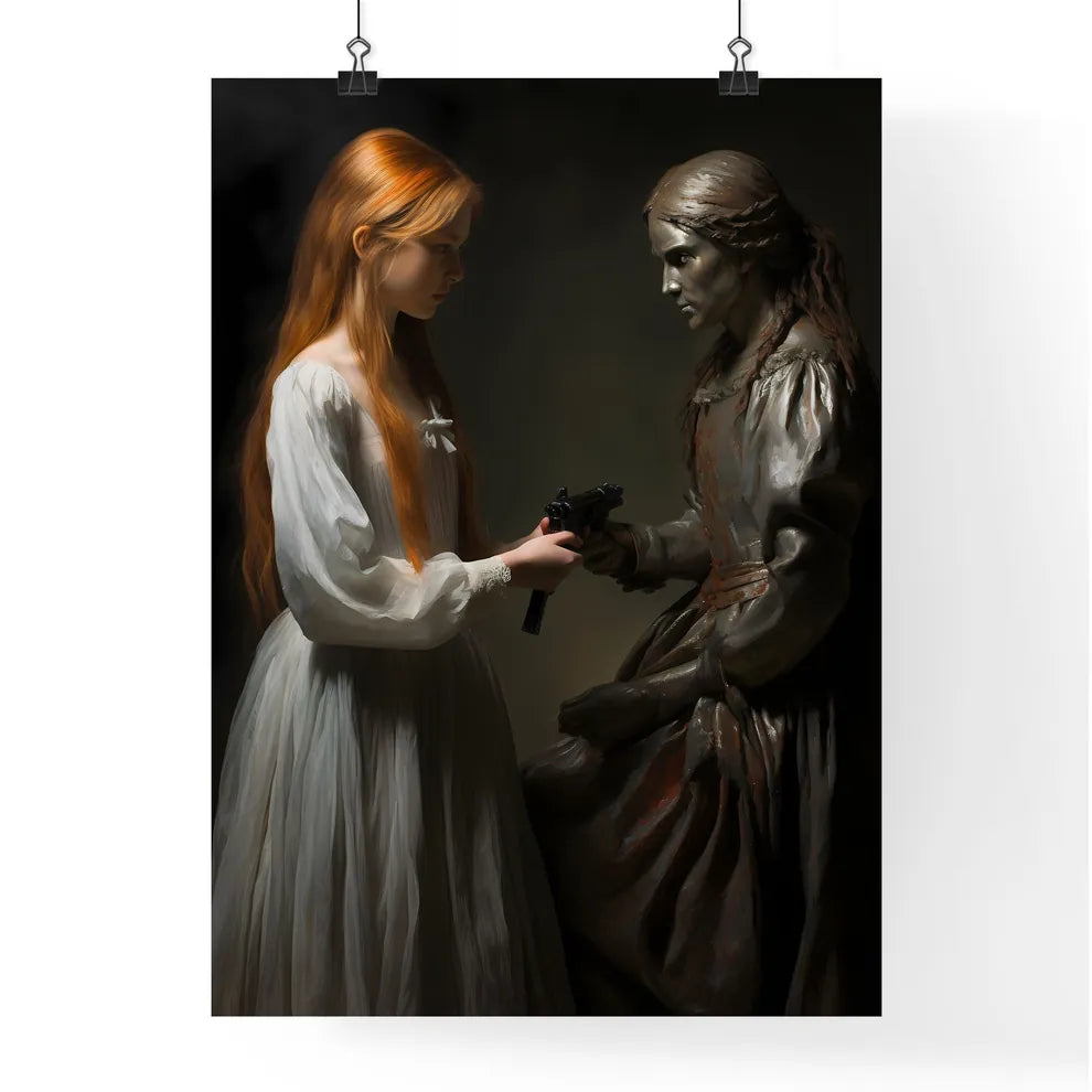 The Revolution - A Woman Holding A Gun Next  Poster