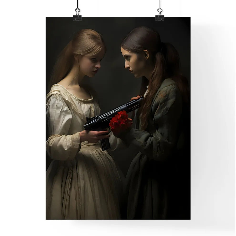The Revolution - A Woman Holding A Gun And A Poster