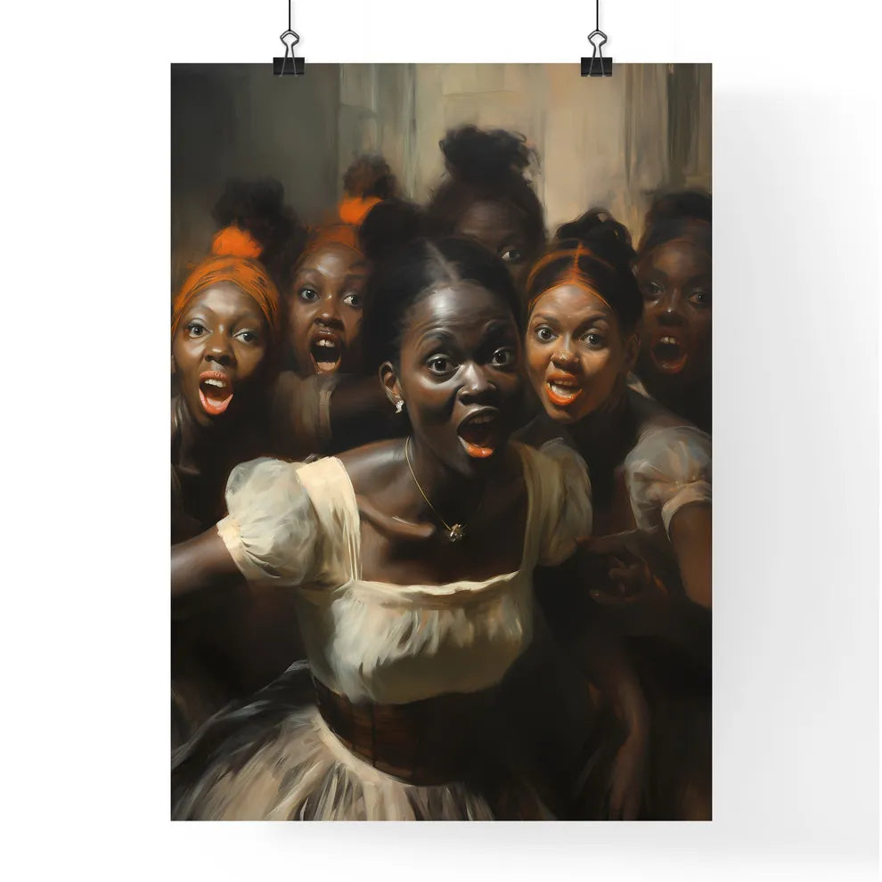 The Scream - A Group Of Women With Their Mou Poster