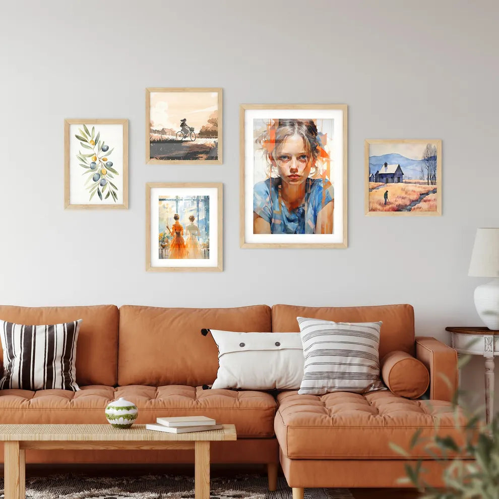 The Youth - A Girl With Blue Shir Framed Print