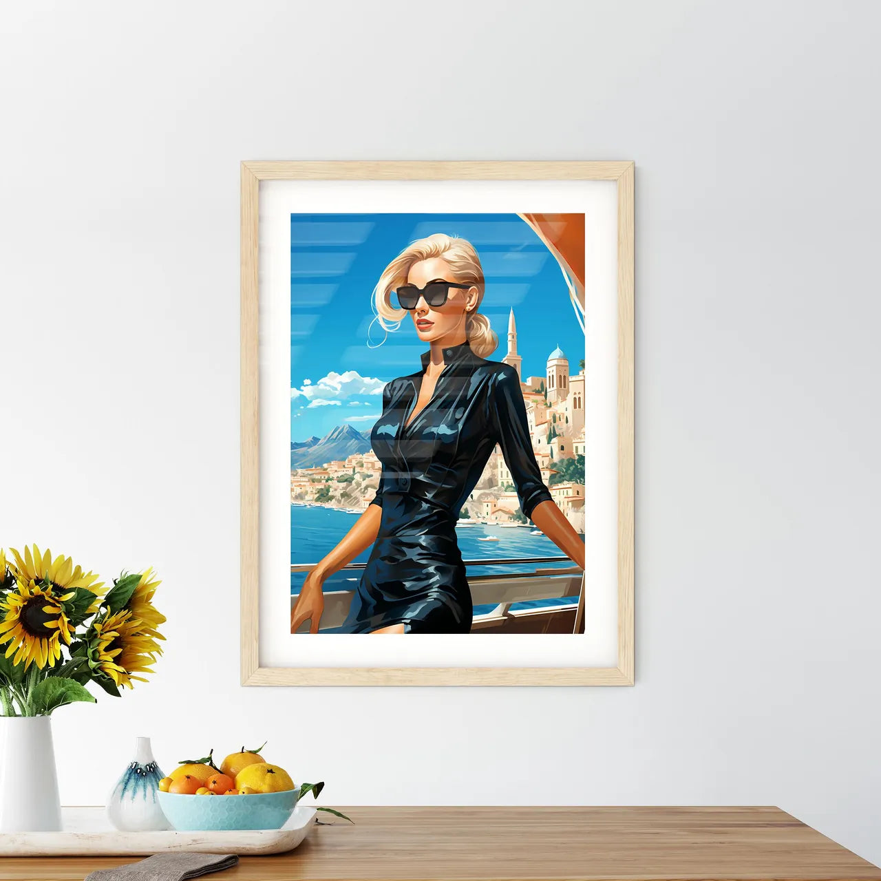 Travel Fashion - A Woman In A Black Dres - Kitchen Hangings