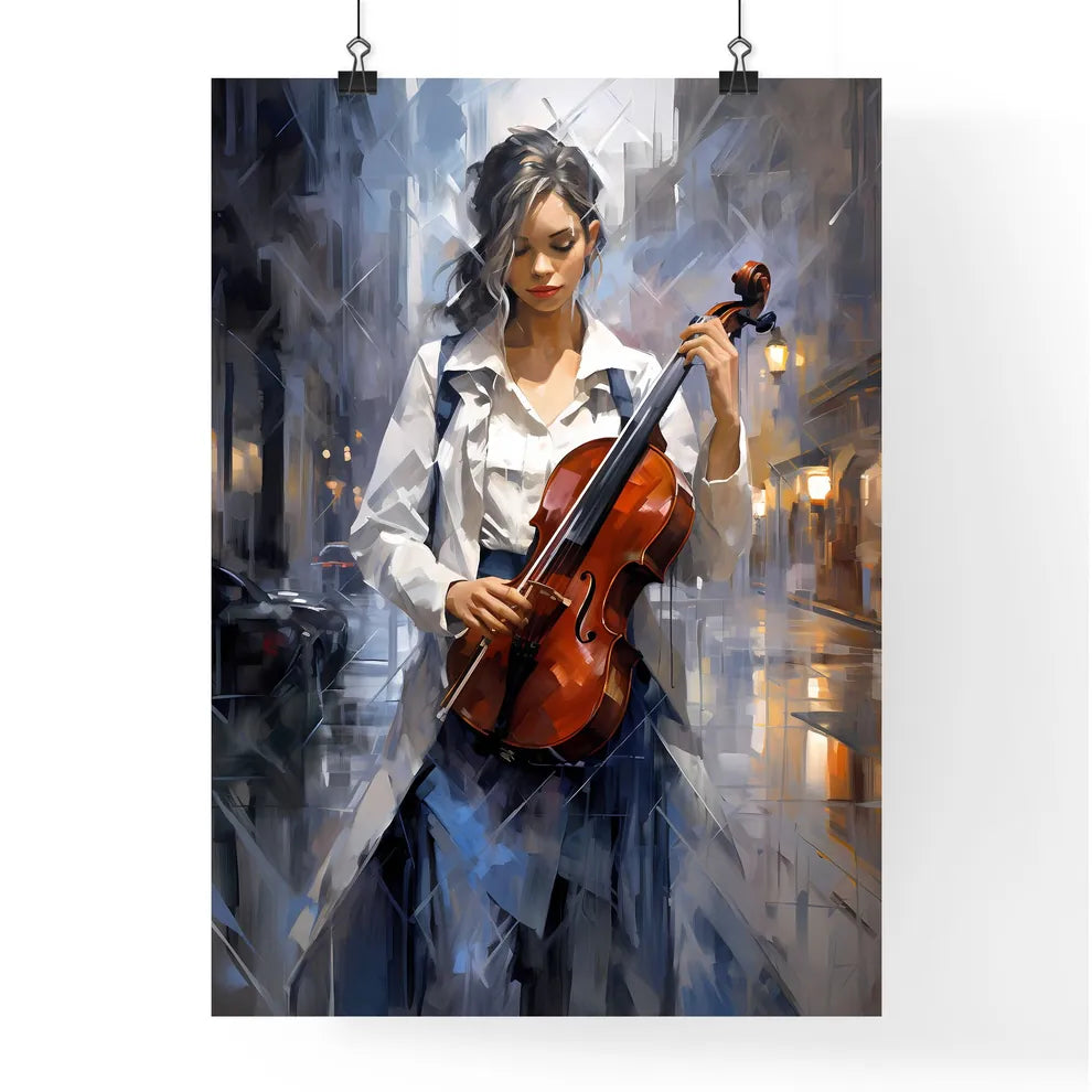 Urban Art - A Woman Playing A Violi Poster