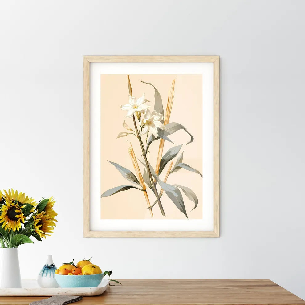 Vanilla - A White Flowers And Green Leave - Kitchen Hangings