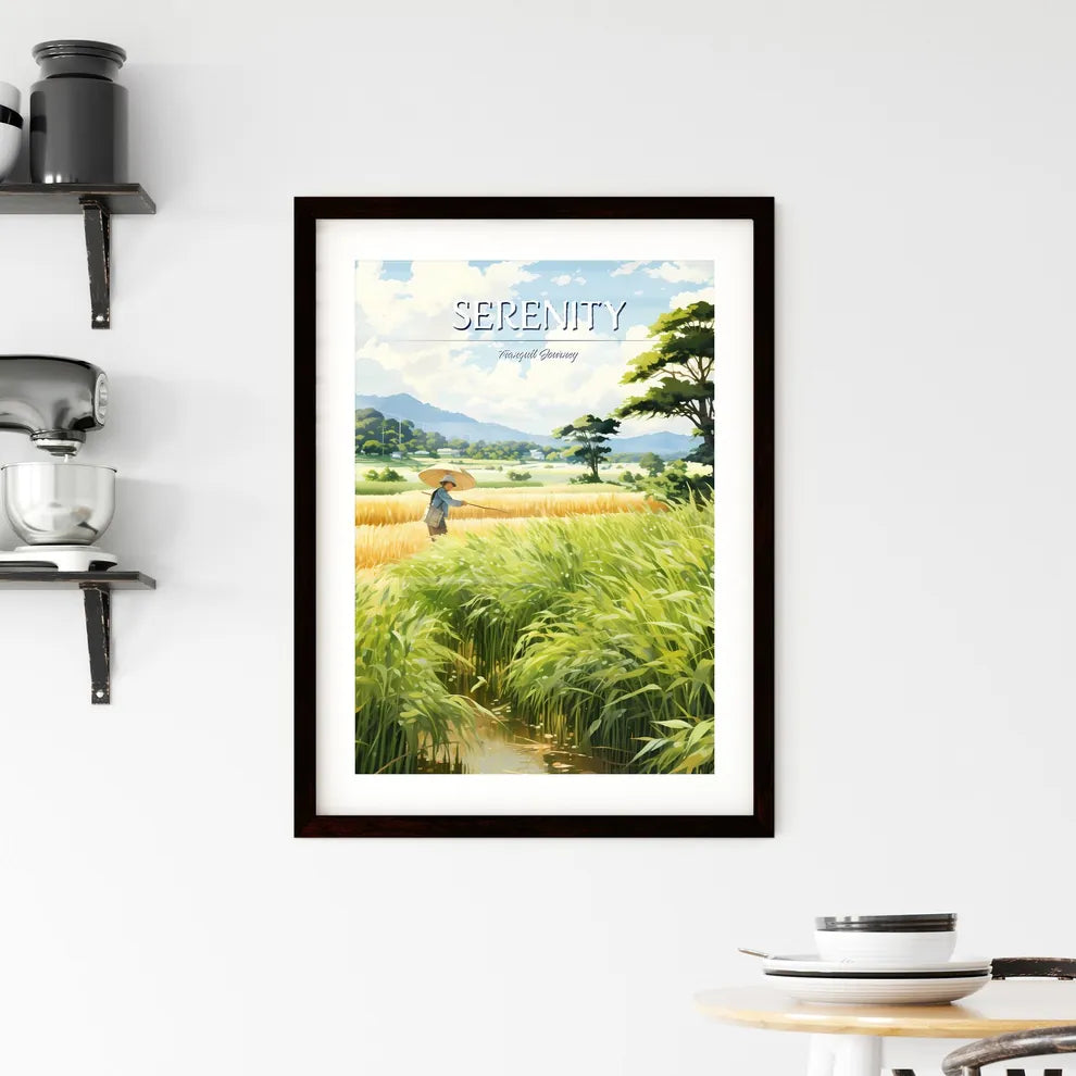 Vietnam - A Person In A Field With Framed Print
