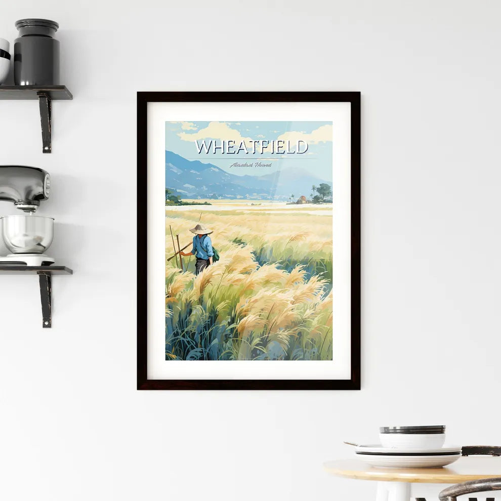 Vietnam - A Man In A Field Of Whea Framed Print