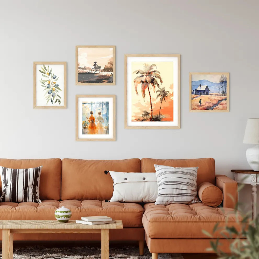 Vintage - A Group Of Palm Tree Framed Print