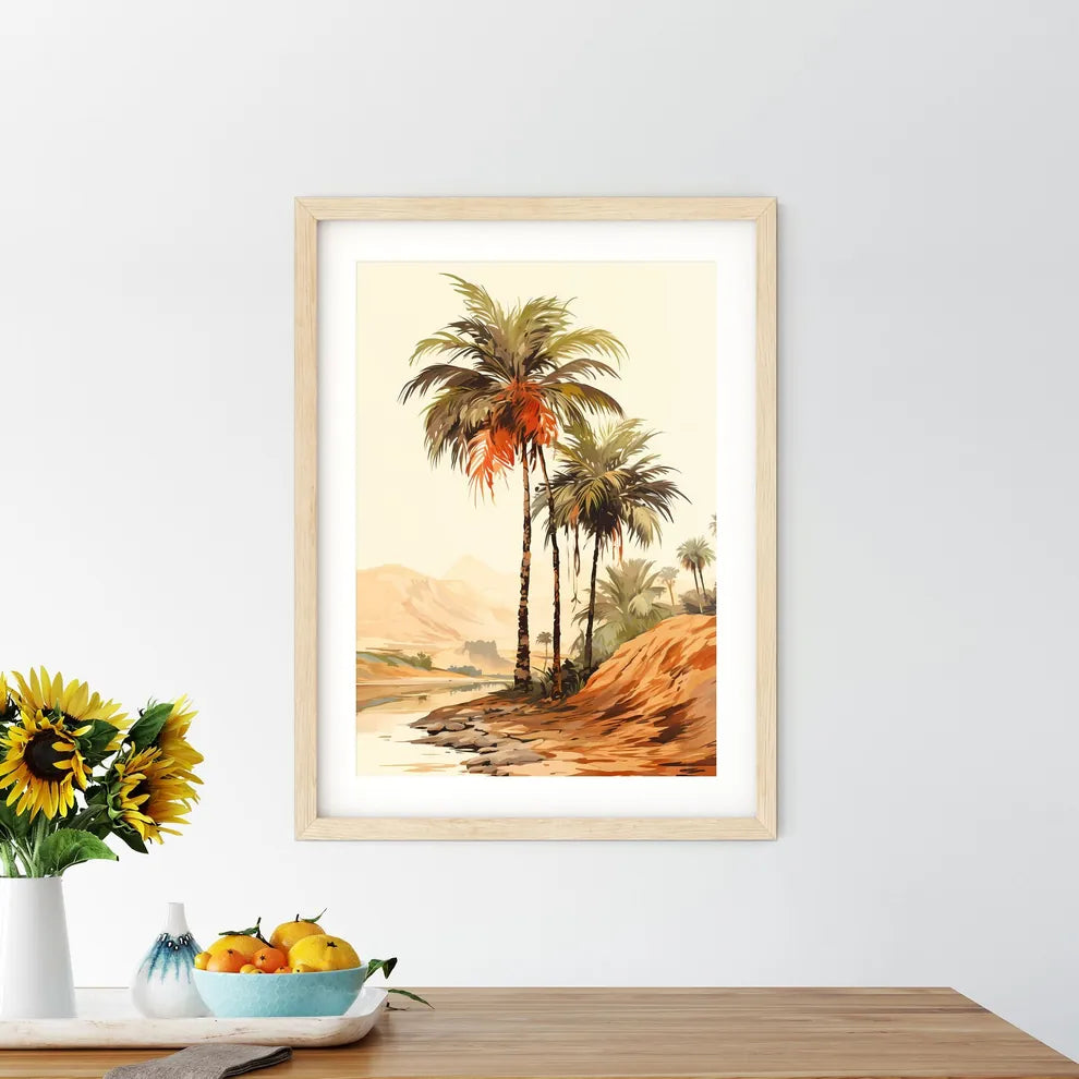 Vintage - A Painting Of Palm Trees And A Riv - Kitchen Hangings
