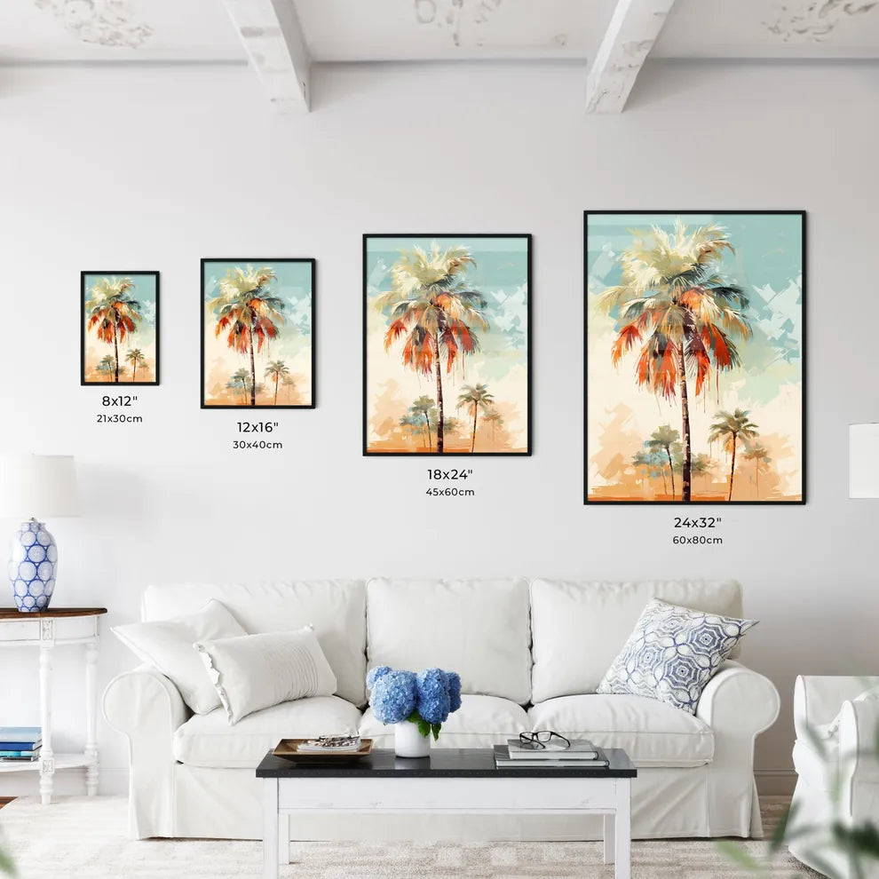 Vintage - A Palm Trees In The Su Wall Art