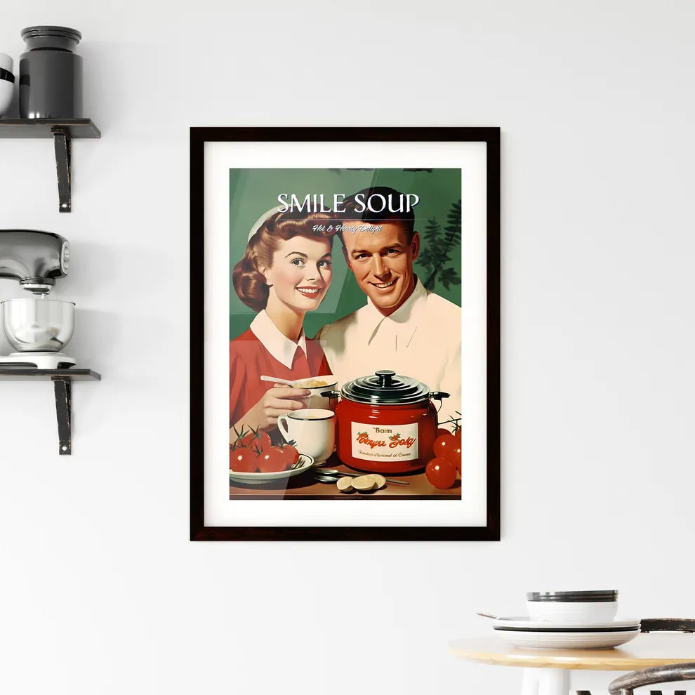 Vintage Advertising - A Man And Woman Smilin Framed Print