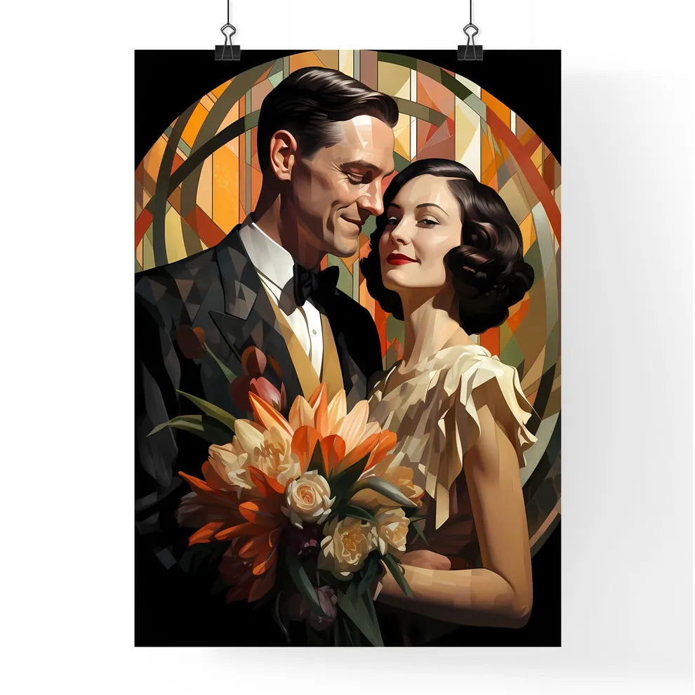 Vintage Marriage - A Man And Woman Holding F Poster