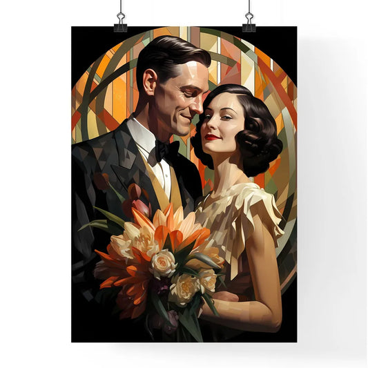 Vintage Marriage - A Man And Woman Holding F Poster