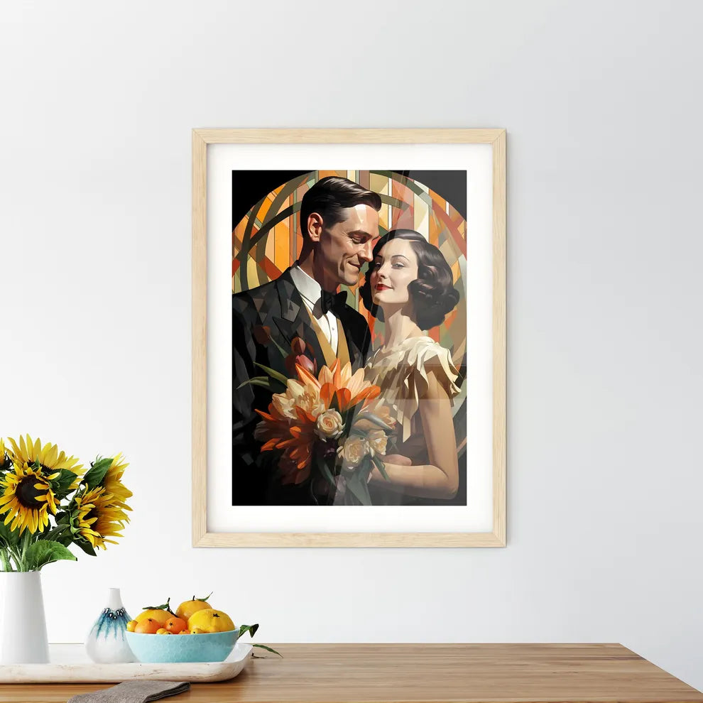Vintage Marriage - A Man And Woman Holding F - Kitchen Hangings