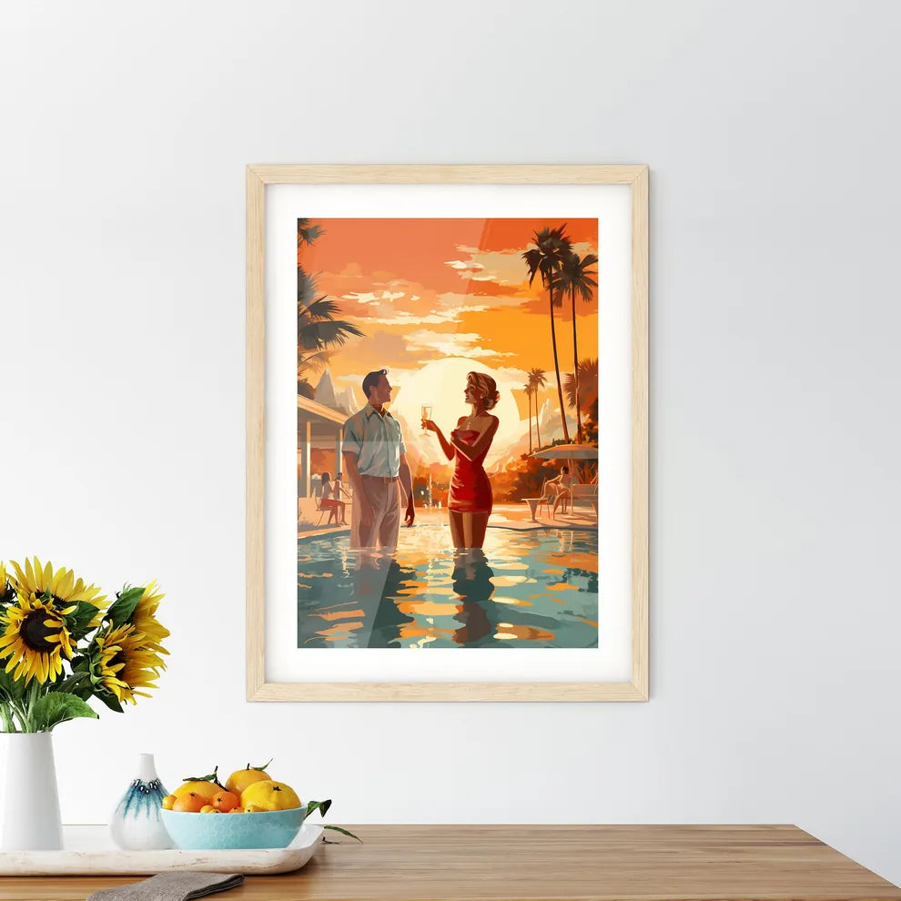Vintage Vacation - A Man And Woman Standing  - Kitchen Hangings
