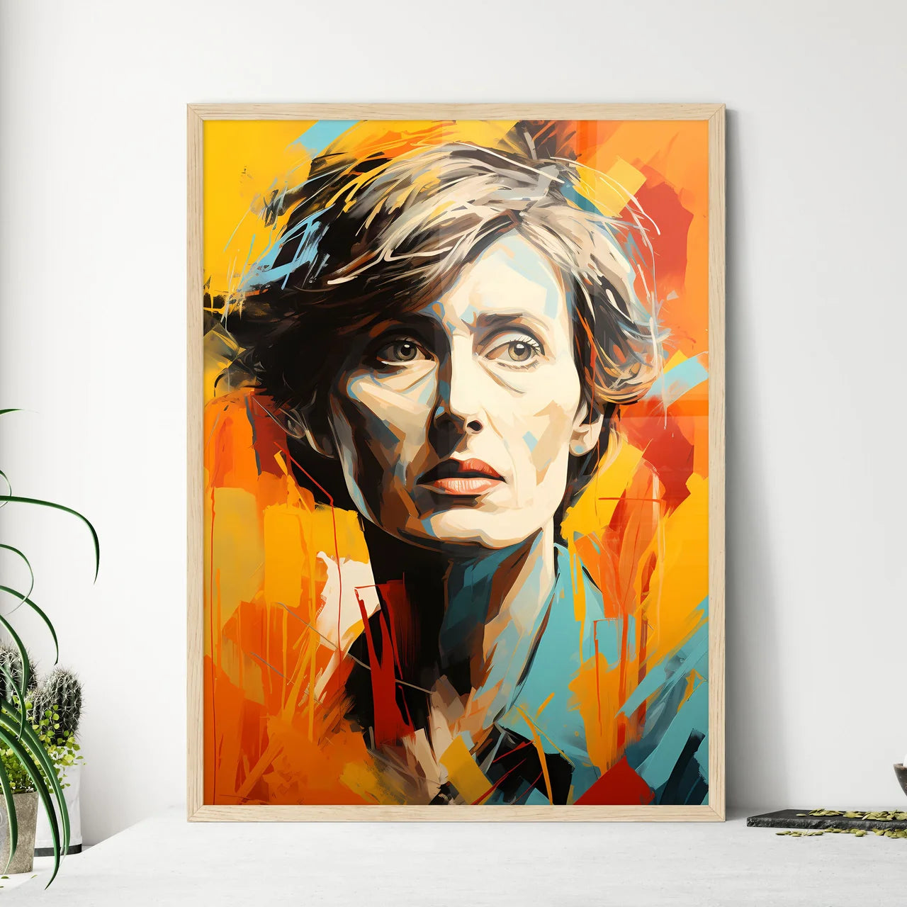 Virginia Woolf - A Painting Of A Woma - Framed Art Print