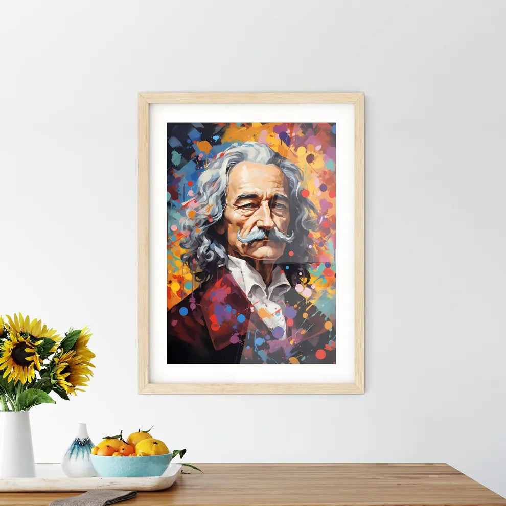 Voltaire - A Painting Of A Man With A Mustac - Kitchen Hangings