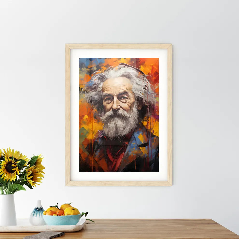 Walt Whitman - A Painting Of A Man With A Lo - Kitchen Hangings
