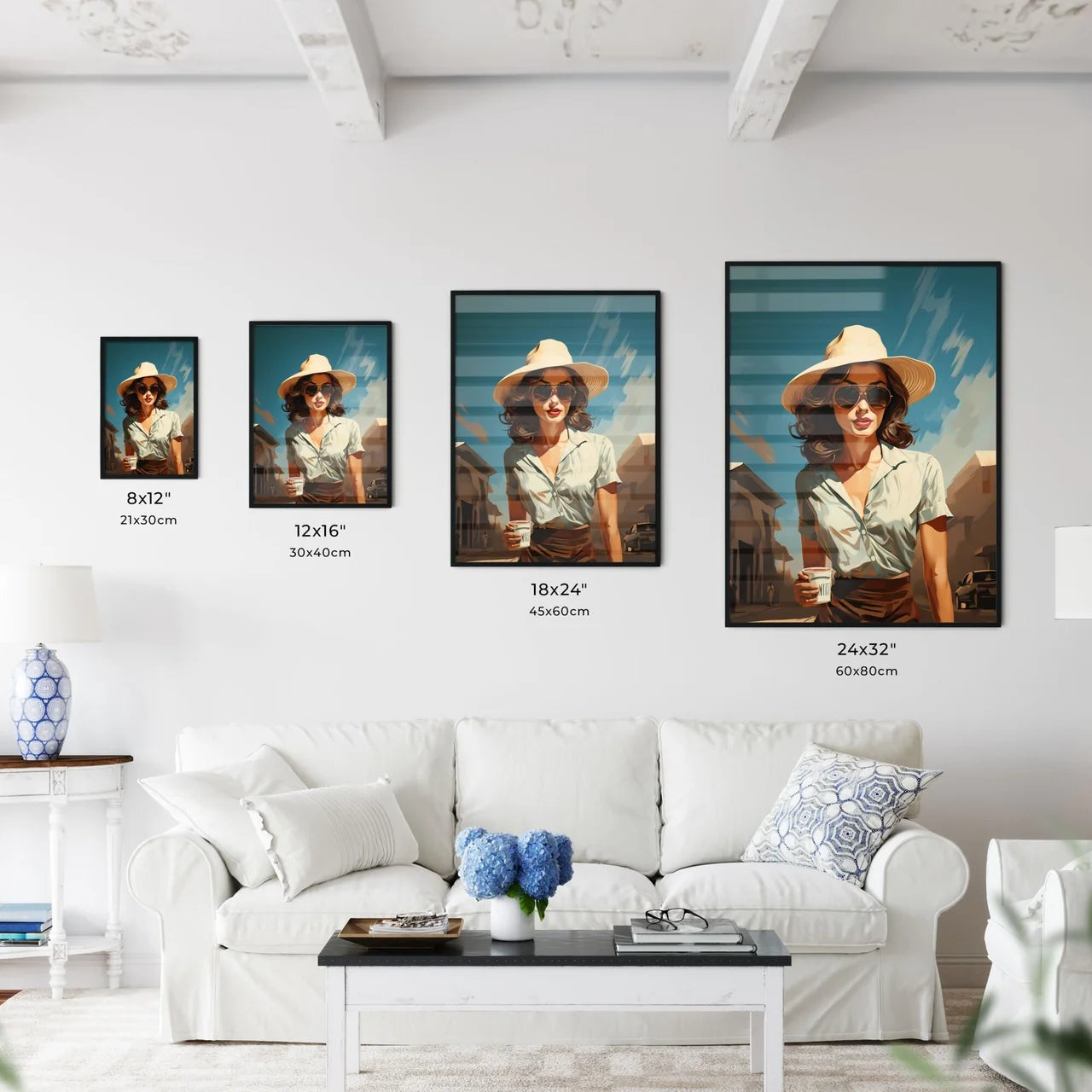 Wanderlust - A Woman Wearing A Hat And Sungl Wall Art
