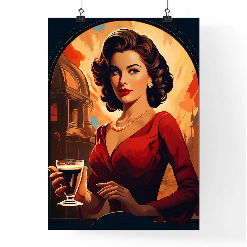 Wanderlust - A Woman Holding A Glass Of Win Poster