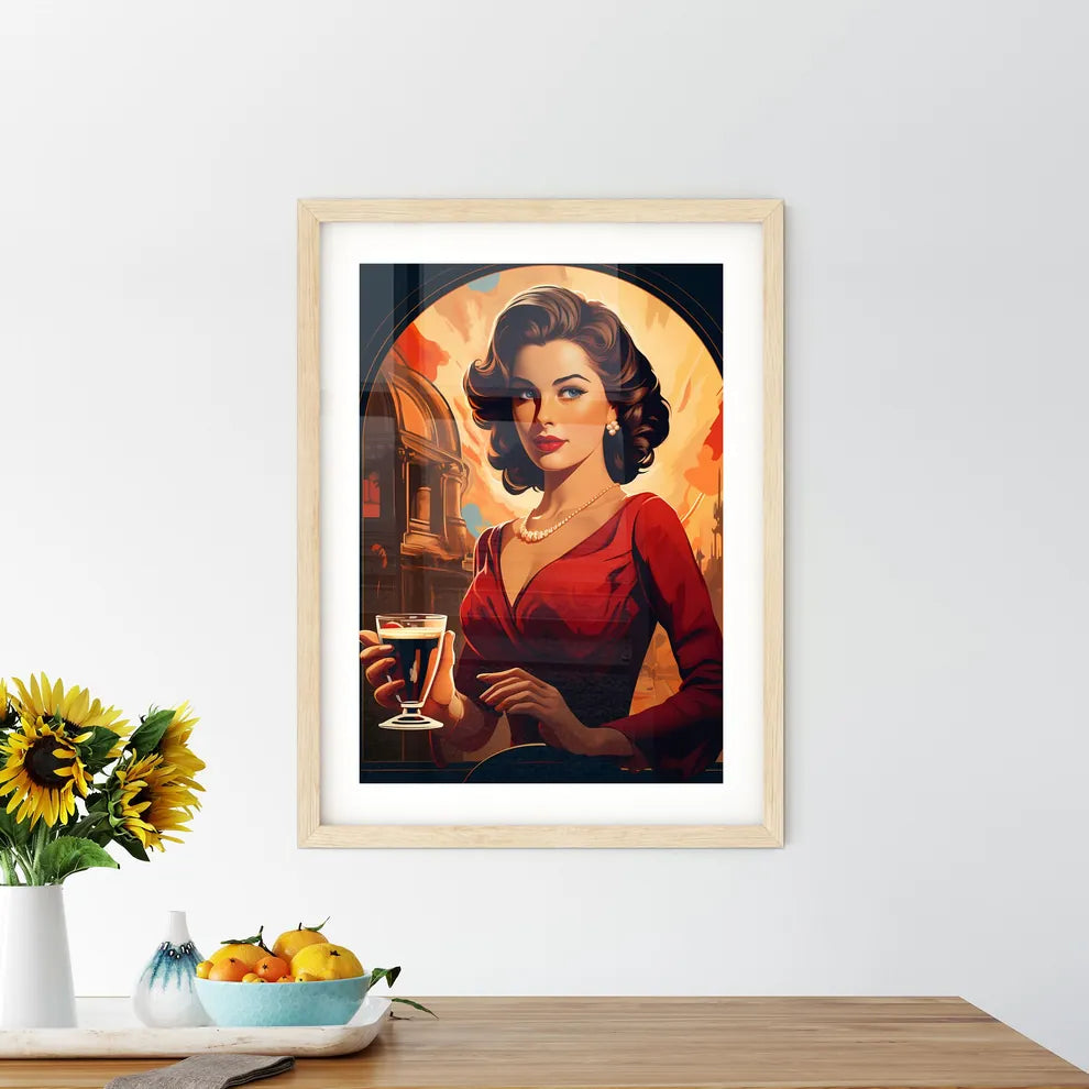 Wanderlust - A Woman Holding A Glass Of Win - Kitchen Hangings