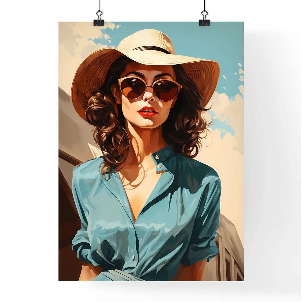 Wanderlust - A Woman Wearing A Hat And Sungl Poster