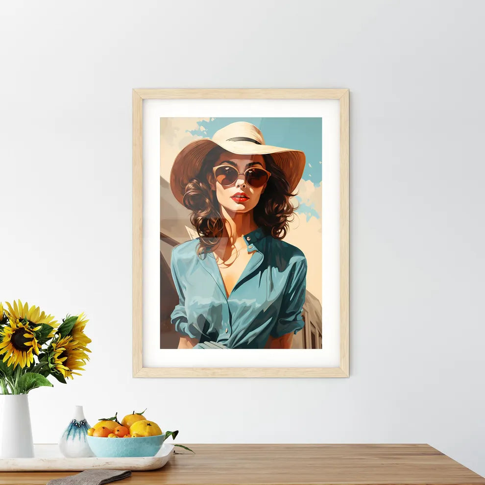 Wanderlust - A Woman Wearing A Hat And Sungl - Kitchen Hangings