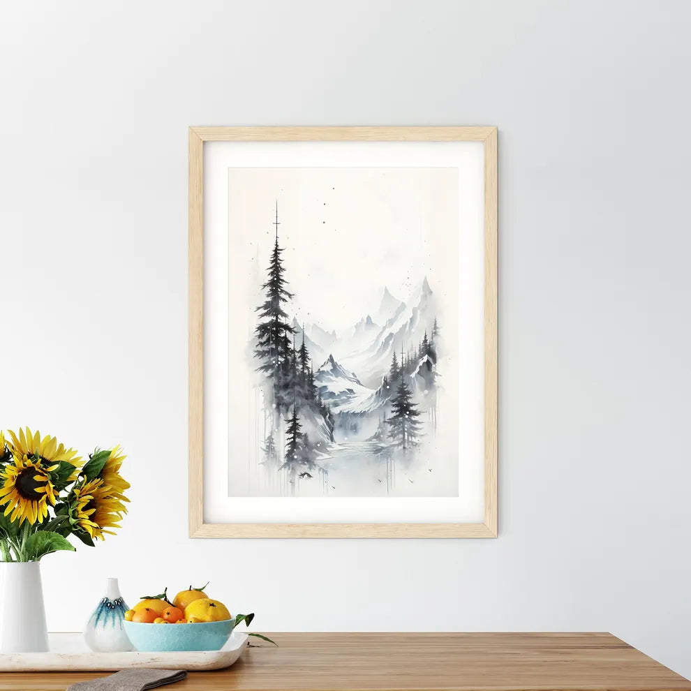 Winter - A Painting Of A Mountain Landscap - Kitchen Hangings