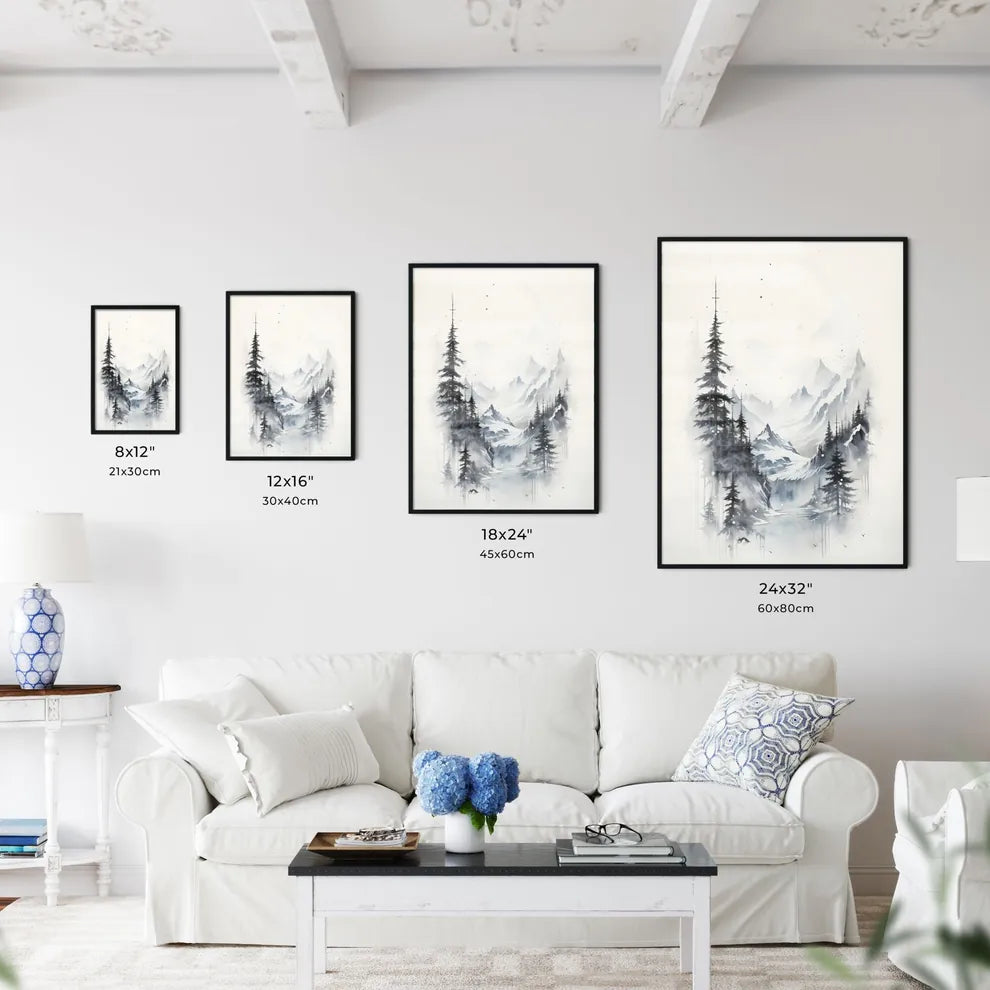 Winter - A Painting Of A Mountain Landscap Wall Art