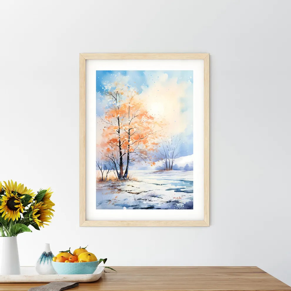 Winter - A Painting Of Trees In A Snowy Fiel - Kitchen Hangings