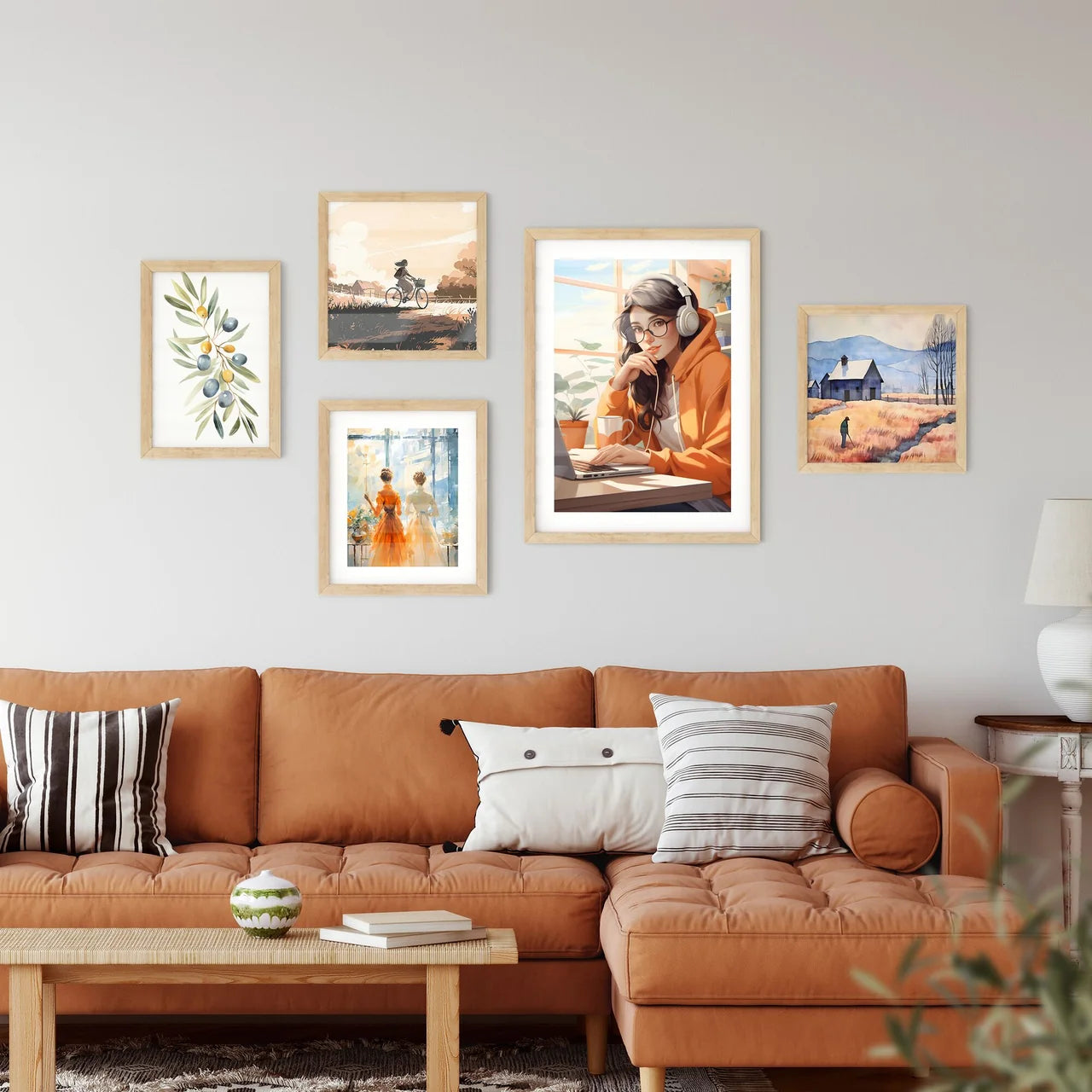 Work And Travel - A Woman Wearing Headphones Framed Print