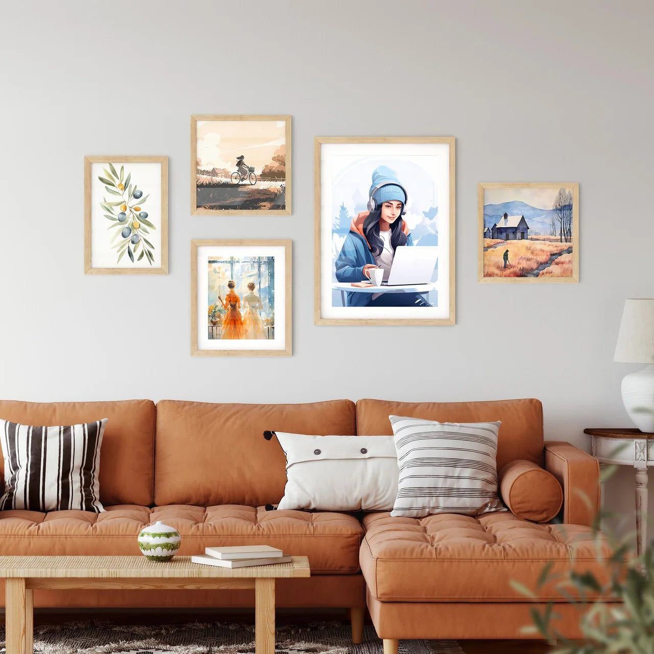 Work And Travel - A Woman Wearing Headphones Framed Print