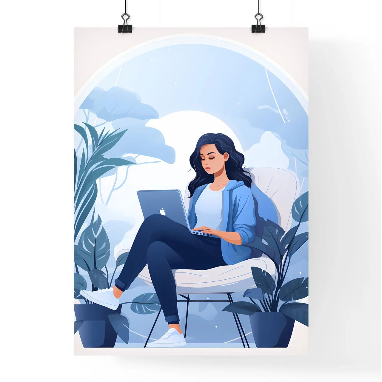 Work And Travel - A Woman Sitting In A Chair Poster