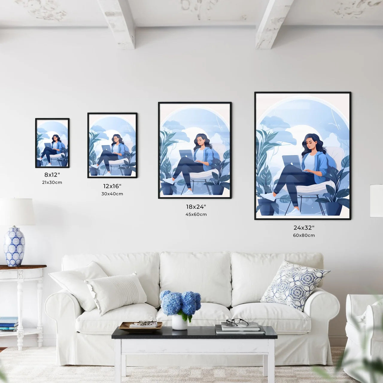 Work And Travel - A Woman Sitting In A Chair Wall Art