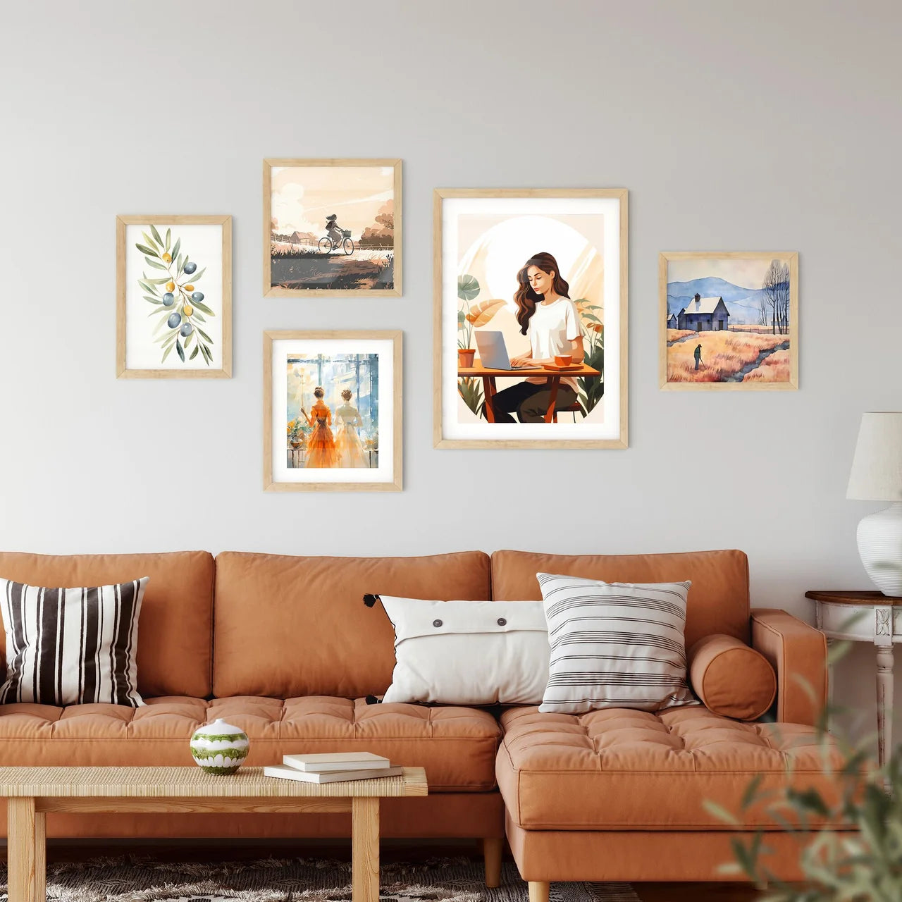 Work And Travel - A Woman Sitting At A Desk  Framed Print
