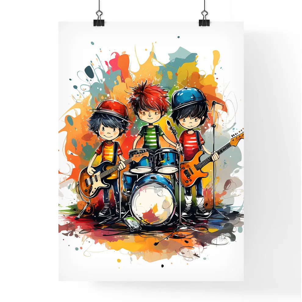 Youth Band - A Group Of Boys Playing Instrum Poster