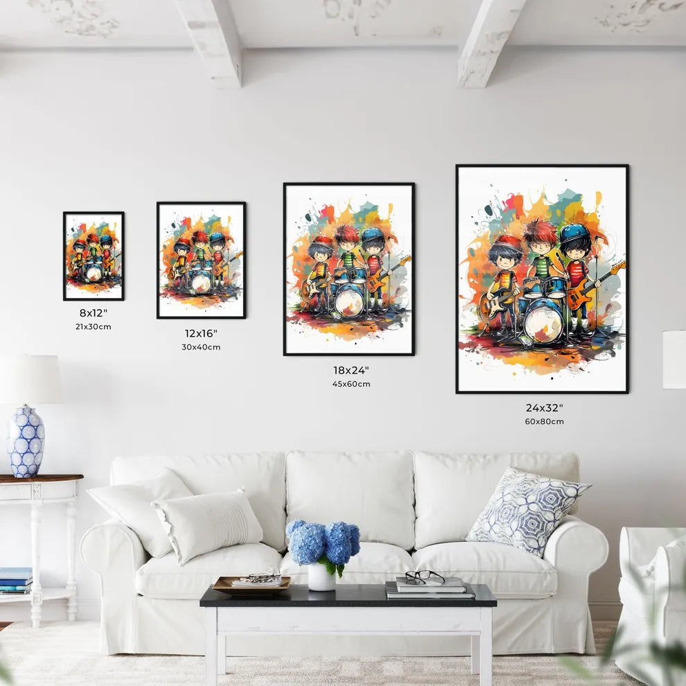 Youth Band - A Group Of Boys Playing Instrum Wall Art