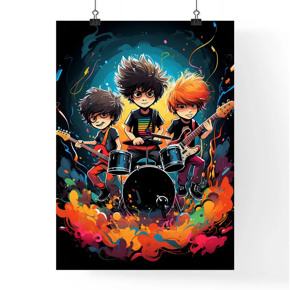 Youth Band - A Group Of Cartoon Boys Playing Poster