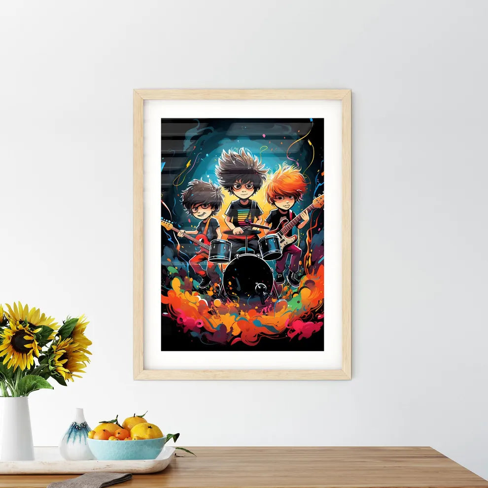 Youth Band - A Group Of Cartoon Boys Playing - Kitchen Hangings
