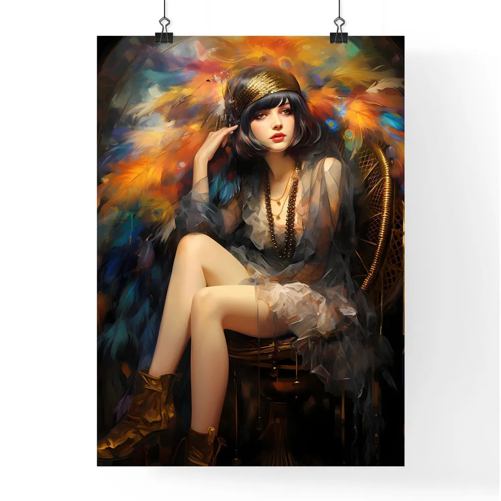 1920's Flapper With Fishnet Stockings And Ci Poster