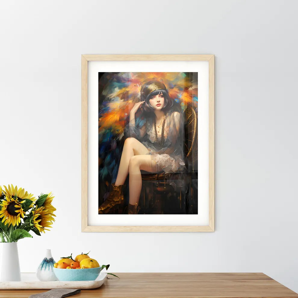 1920's Flapper With Fishnet Stockings And Ci Framed Print