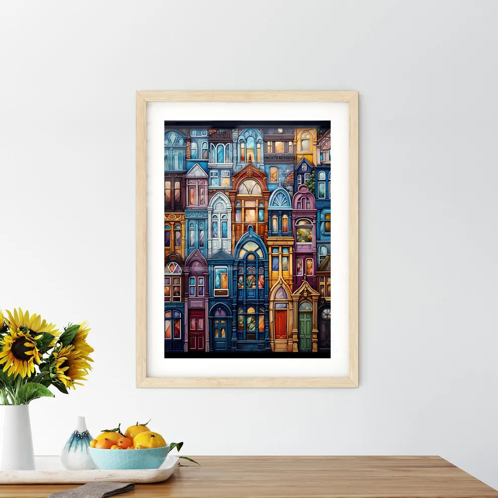 32 Multicolored Tradition Windows From Russian Town - A Colorful Building With Many Windows Custom Print