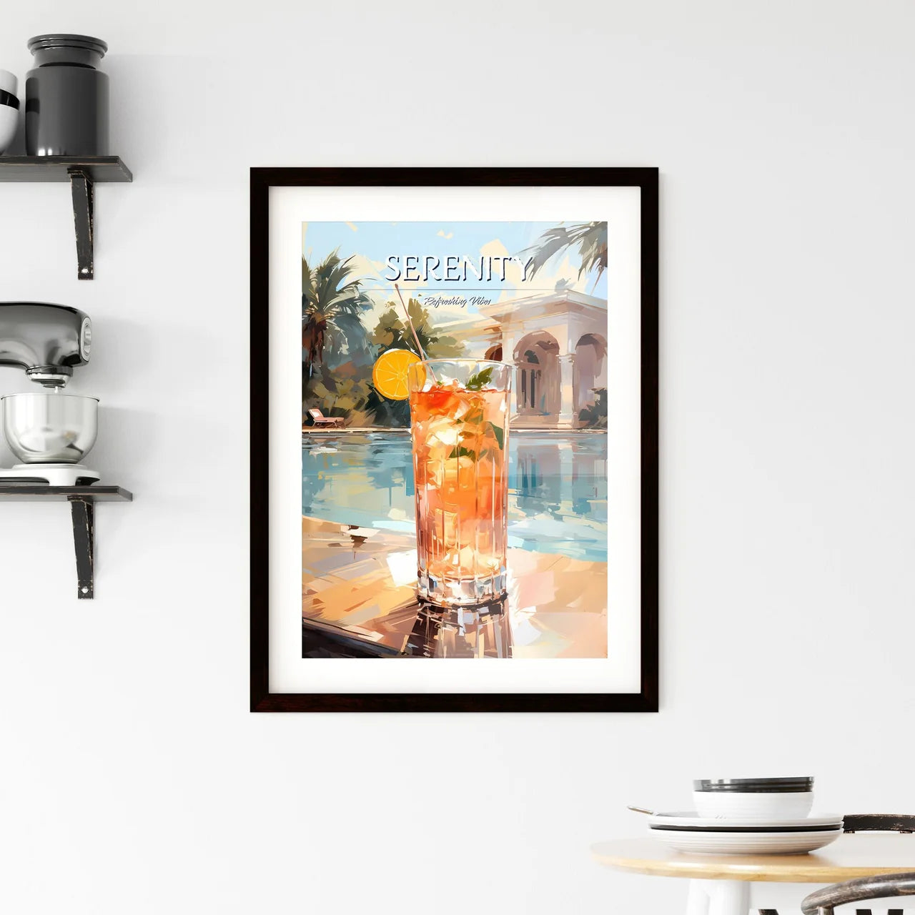 A Cocktail Near A Swimming Pool - Relax Conc Framed Print