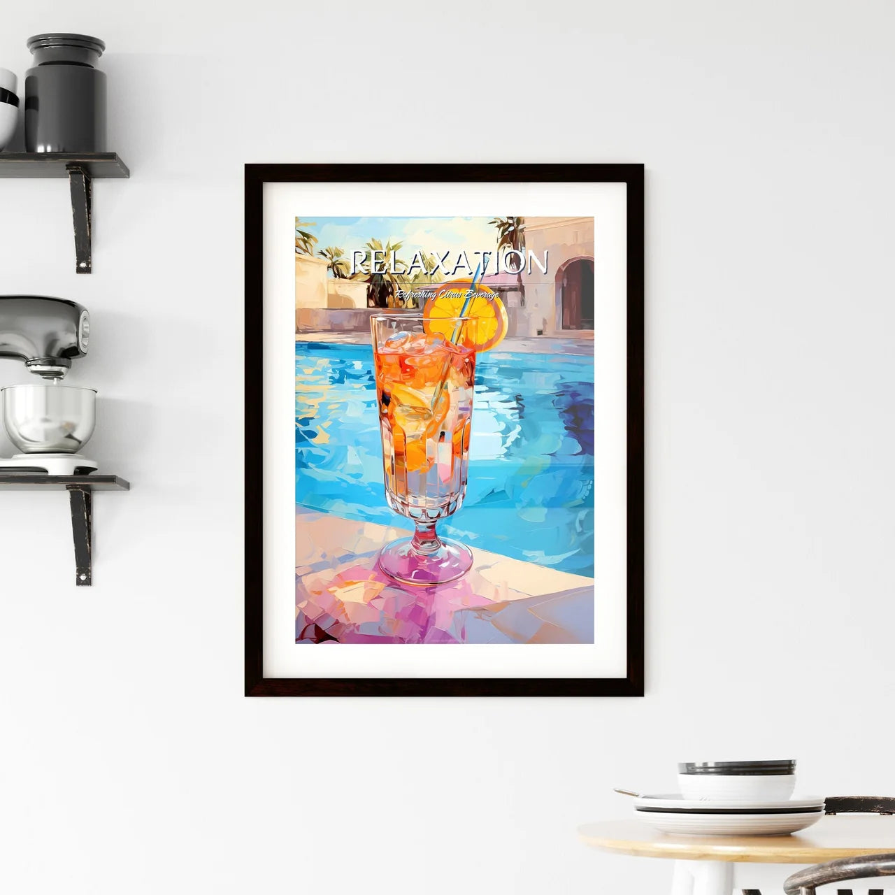 A Cocktail Near A Swimming Pool - Relax Conc Framed Print