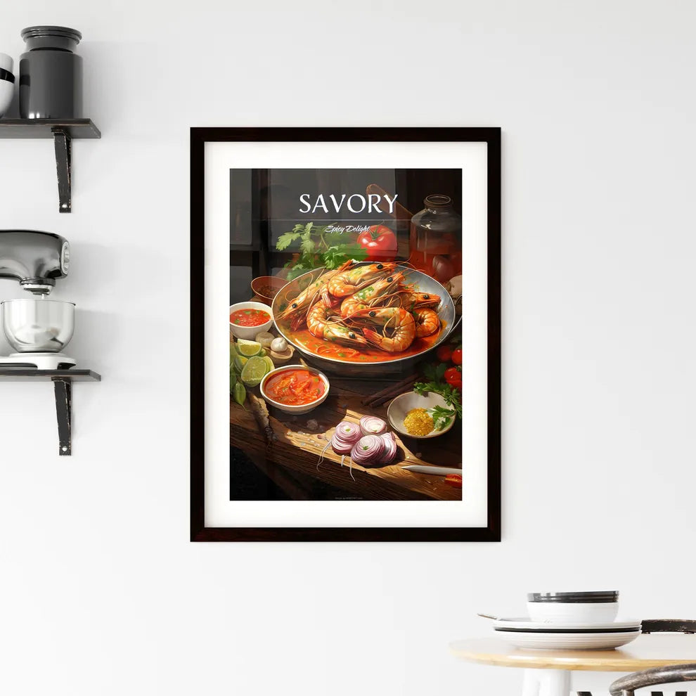 A Malaysian Traditional Curry Prawn - A Bowl Framed Print