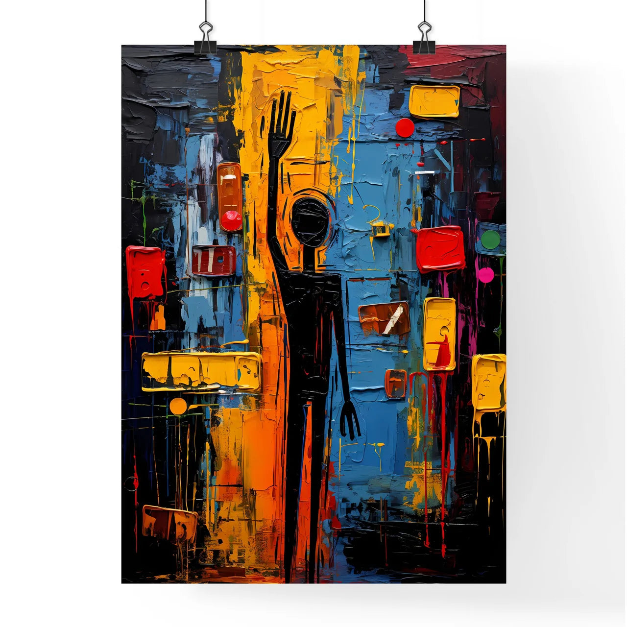 A New York Pedestrian Walk Sign - A Painting Poster